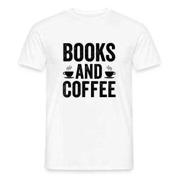 Books And Coffee - Men's T-Shirt - white - Front - AI Model Male 178 dark (178cm)