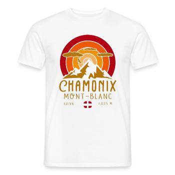Chamonix France Retro Sunset Skiing - Men's T-Shirt - white - Front - AI Model Male 178 dark (178cm)