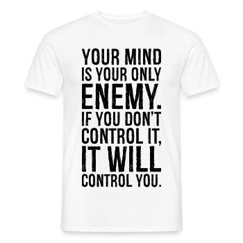 Votre est votre seul ennemi si vous ne le faites pas - T-shirt homme - blanc - Devant - AI Model Male 178 dark (178cm)