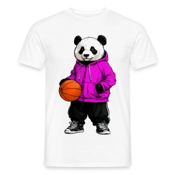 Basketball Panda - Men's T-Shirt - white - Front - AI Model Male 178 dark (178cm)