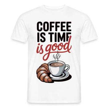 Coffee Is Good Shirt - Retro Coffee Motif - Men's T-Shirt - white - Front - AI Model Male 178 dark (178cm)