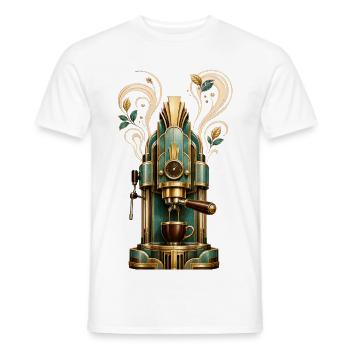 Machine café Art Déco Steampunk - T-shirt homme - blanc - Devant - AI Model Male 178 dark (178cm)