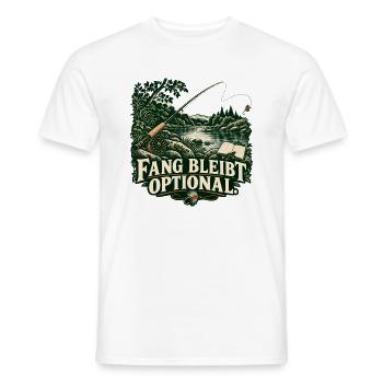 Fang bleibt optional – Fliegenfischen - Männer T-Shirt - Weiß - Vorne - AI Model Male 178 dark (178cm)