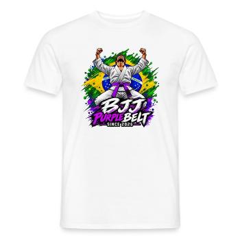 BJJ Lila Gürtel seit 2026 - Männer T-Shirt - Weiß - Vorne - AI Model Male 178 dark (178cm)