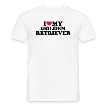 I love my Golden Retriever - Men's T-Shirt - white - Front - AI Model Male 178 dark (178cm)