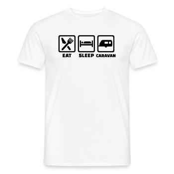 Eat Sleep Caravan - T-shirt homme - blanc - Devant - AI Model Male 178 dark (178cm)