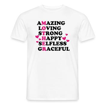 Amazing loving strong happy selfless graceful - T-shirt homme - blanc - Devant - AI Model Male 178 dark (178cm)