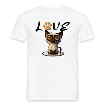 KATZE HUMOR DRÖLES GESCHENK KÄTZCHEN LIEBE KATZEN KATZE - Männer T-Shirt - Weiß - Vorne - AI Model Male 178 dark (178cm)
