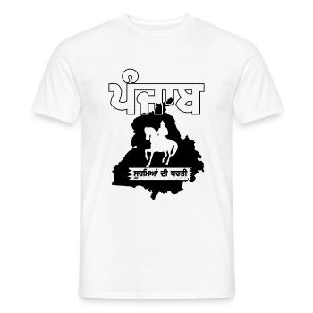 PUNJAB HEROES - PUNJABI SOORME - NOIR - T-shirt homme - blanc - Devant - AI Model Male 178 dark (178cm)