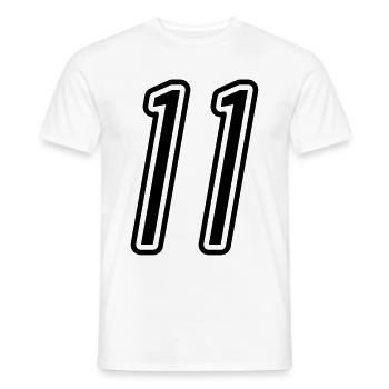 11 Number number - Men's T-Shirt - white - Front - AI Model Male 178 dark (178cm)