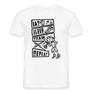 Eat Sleep Train Repeat - Gym Design Gift Idea - Men's T-Shirt - white - Front - AI Model Male 178 dark (178cm)