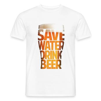 BEER - Männer T-Shirt - Weiß - Vorne - AI Model Male 178 dark (178cm)