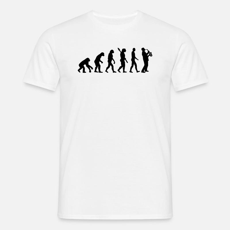 Evolution Saxophone - T-shirt Homme - blanc