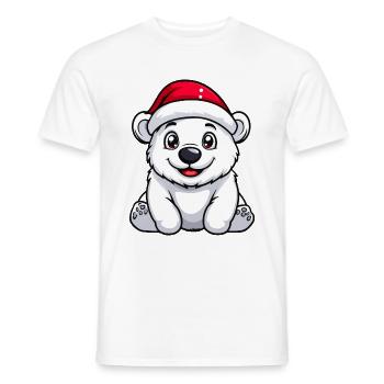 Ours polaire Noël mignon - T-shirt homme - blanc - Devant - AI Model Male 178 dark (178cm)