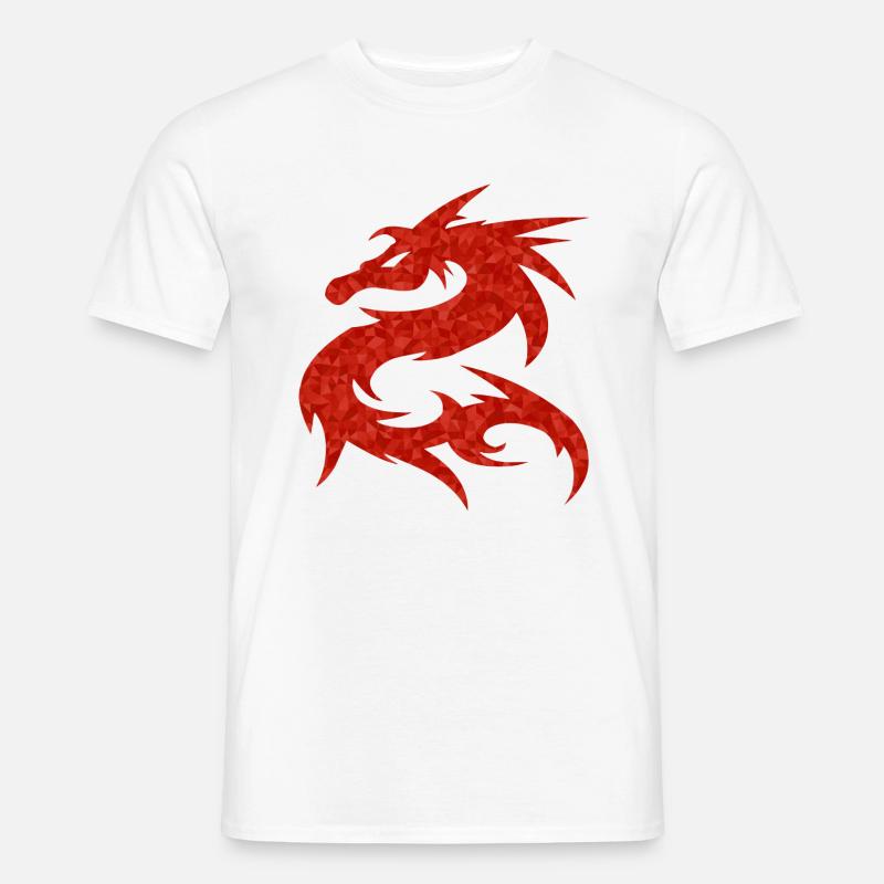 Roter Drache - Männer T-Shirt - Weiß