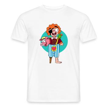 PigPirate - Männer T-Shirt - Weiß - Vorne - AI Model Male 178 dark (178cm)