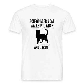 Le chat de Schrödinger - T-shirt homme - blanc - Devant - AI Model Male 178 dark (178cm)