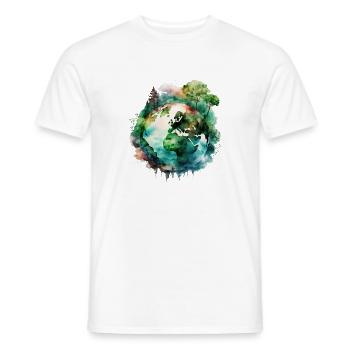 Mother Earth Nature Conservation - Save the Planet - Men's T-Shirt - white - Front - AI Model Male 178 dark (178cm)