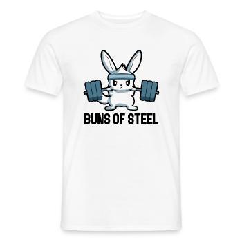 Fitness Hase Motivation Gym Hantel Sport Geschenk - Männer T-Shirt - Weiß - Vorne - AI Model Male 178 dark (178cm)