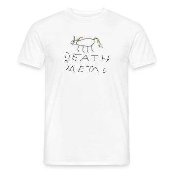 DEATH METAL - Men's T-Shirt - white - Front - AI Model Male 178 dark (178cm)
