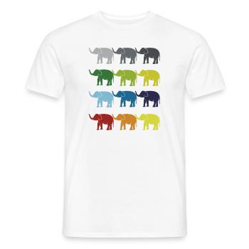 Neon Pop Art Retro Elefant Dickhäuter Geschenkidee - Männer T-Shirt - Weiß - Vorne - AI Model Male 178 dark (178cm)