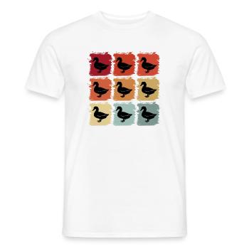 Retro Pop Art Duck Goose Gift Idea - Men's T-Shirt - white - Front - AI Model Male 178 dark (178cm)