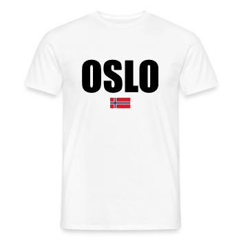 Norway Oslo Travel Souvenir Gift Idea - Men's T-Shirt - white - Front - AI Model Male 178 dark (178cm)