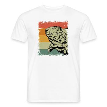 Vintage Biber Wildtier Nagetier Geschenkidee - Männer T-Shirt - Weiß - Vorne - AI Model Male 178 dark (178cm)