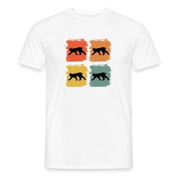 lynx animal sauvage animal Retro Pop Art idée cadeau - T-shirt homme - blanc - Devant - AI Model Male 178 dark (178cm)
