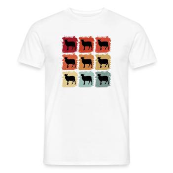 Retro Pop Art Schaf Haustier Geschenkidee - Männer T-Shirt - Weiß - Vorne - AI Model Male 178 dark (178cm)