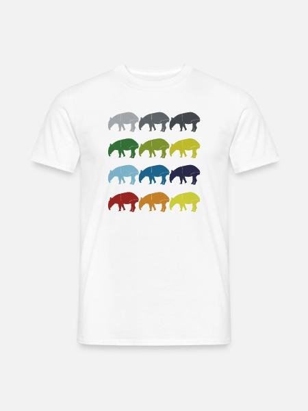 Neon Pop Art Retro Tapir Tier Geschenkidee - Männer T-Shirt - Weiß