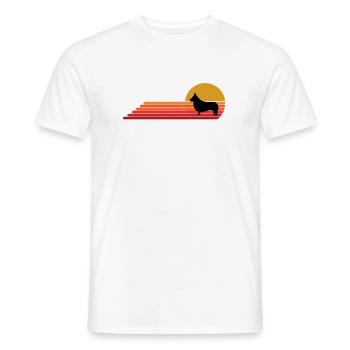 Corgi Hund Retro Vintage Geschenkidee - Männer T-Shirt - Weiß - Vorne - AI Model Male 178 dark (178cm)