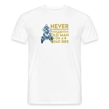 Unterschätzen Sie niemals einen Mann Quad ATV - Männer T-Shirt - Weiß - Vorne - AI Model Male 178 dark (178cm)