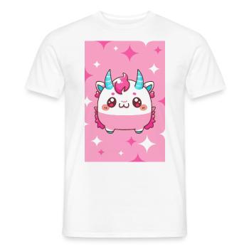 Cute Little Vampire Unicorn Monster Comic Style - Men's T-Shirt - white - Front - AI Model Male 178 dark (178cm)
