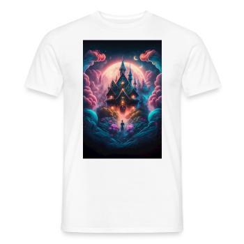 Buntes Fantasy Schloss Zauber Mystisch Surreal - Männer T-Shirt - Weiß - Vorne - AI Model Male 178 dark (178cm)