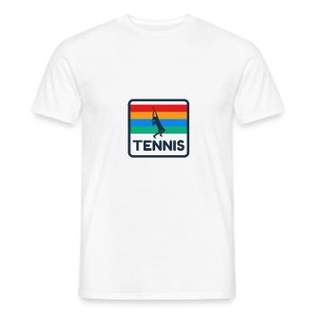 Vintage Tennis Logo Tennis Trainer Design 80s - Men's T-Shirt - white - Front - AI Model Male 178 dark (178cm)