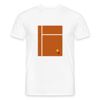 Tennis Illustration 2D Flat Minimalism Design - Men's T-Shirt - white - Front - AI Model Male 178 dark (178cm)