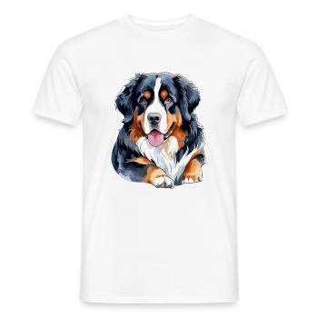 Berner Sennenhund Wasserfarben - Männer T-Shirt - Weiß - Vorne - AI Model Male 178 dark (178cm)