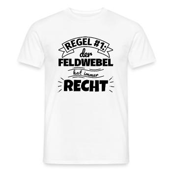 Feldwebel Geschenke – Hat immer Recht - Männer T-Shirt - Weiß - Vorne - AI Model Male 178 dark (178cm)