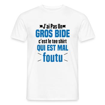 J'ai Pas Un Gros Bide Humour Cadeau - T-shirt homme - blanc - Devant - AI Model Male 178 dark (178cm)