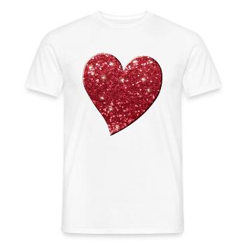 Coeur, cadeau de jour de Valentine pour des femmes et des filles - T-shirt homme - blanc - Devant - AI Model Male 178 dark (178cm)