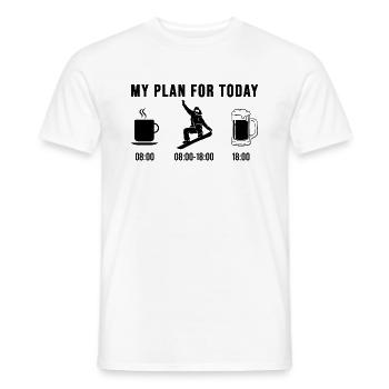 Snowboarding Coffee Beer - My plan for today - Men's T-Shirt - white - Front - AI Model Male 178 dark (178cm)