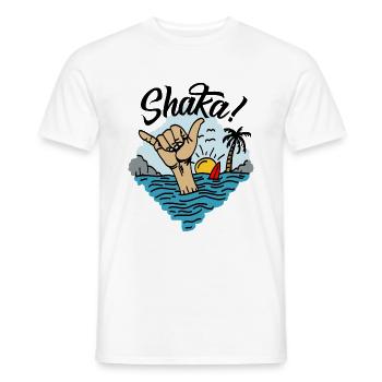 Shaka surfer greeting Hawaii - Men's T-Shirt - white - Front - AI Model Male 178 dark (178cm)