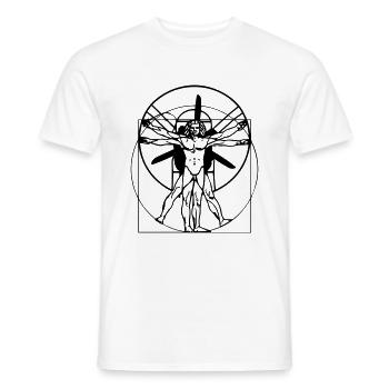 Leonardo da Vinci Vitruvian PPG Man - Männer T-Shirt - Weiß - Vorne - AI Model Male 178 dark (178cm)