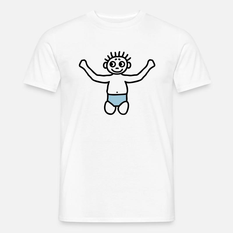 Baby mit Windel - V2 - Männer T-Shirt - Weiß