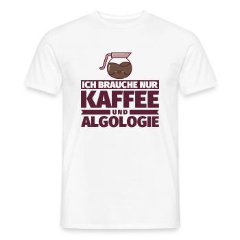 Ich brauche nur Kaffee und Algologie - Männer T-Shirt - Weiß - Vorne - AI Model Male 178 dark (178cm)