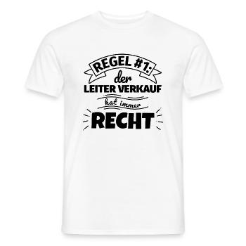 Leiter Verkauf Geschenke – Hat immer Recht - Männer T-Shirt - Weiß - Vorne - AI Model Male 178 dark (178cm)