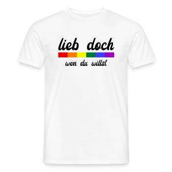 Lieb Doch Wen Du Willst - LGBTQ Spruch - Männer T-Shirt - Weiß - Vorne - AI Model Male 178 dark (178cm)