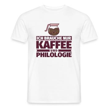 Ich brauche nur Kaffee und Philologie - Männer T-Shirt - Weiß - Vorne - AI Model Male 178 dark (178cm)
