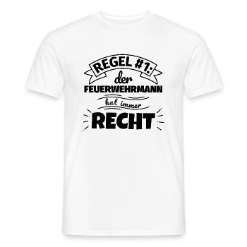Feuerwehrmann Geschenke – Hat immer Recht - Männer T-Shirt - Weiß - Vorne - AI Model Male 178 dark (178cm)